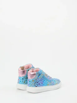 Richter – Sneaker aus geprägtem Leder Himmelblau