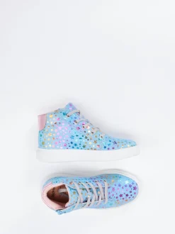 Richter – Sneaker aus geprägtem Leder Himmelblau
