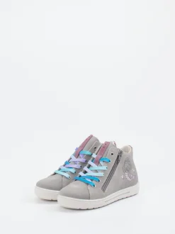 Ricosta – High-Top Sneaker aus Veloursleder hellgrau
