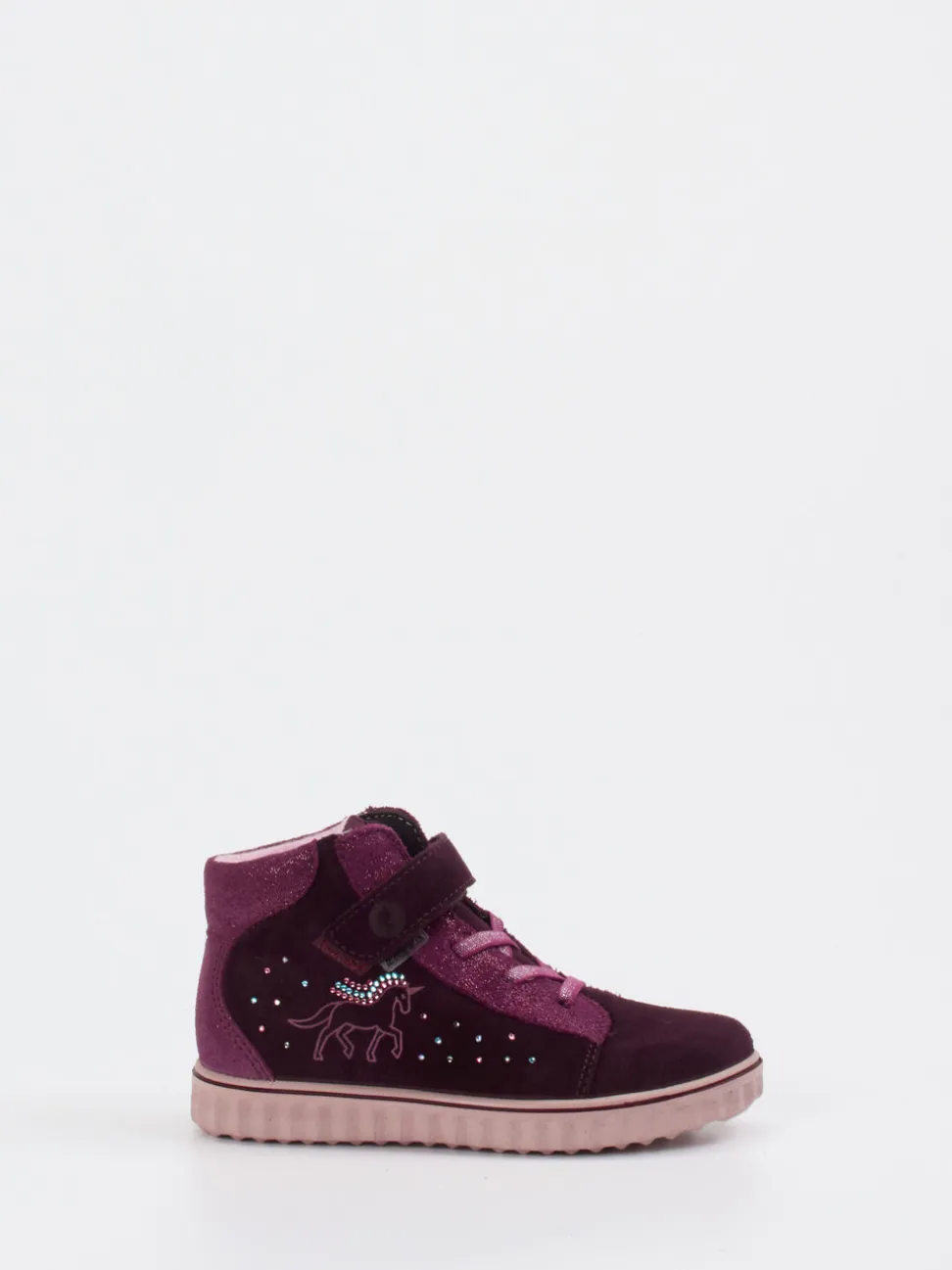 Ricosta – High-Top Sneaker aus Veloursleder brombeer