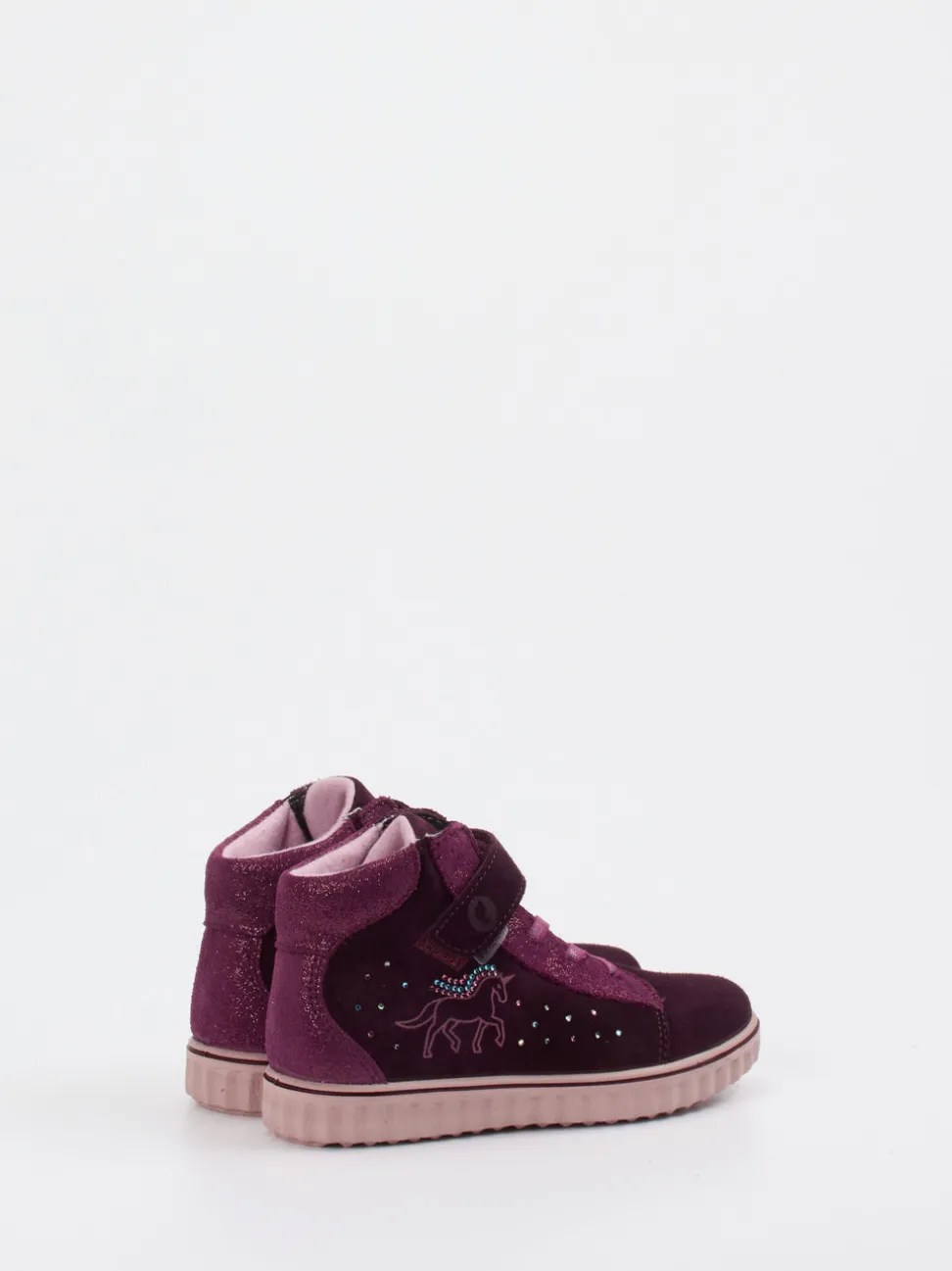 Ricosta – High-Top Sneaker aus Veloursleder brombeer