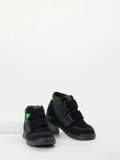 Ricosta – Klettboots aus Synthetik und Veloursleder Schwarz