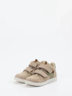 Ricosta – Klett-Sneaker aus Veloursleder taupe