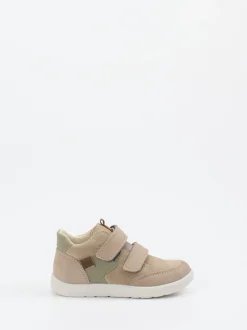 Ricosta – Klett-Sneaker aus Veloursleder taupe