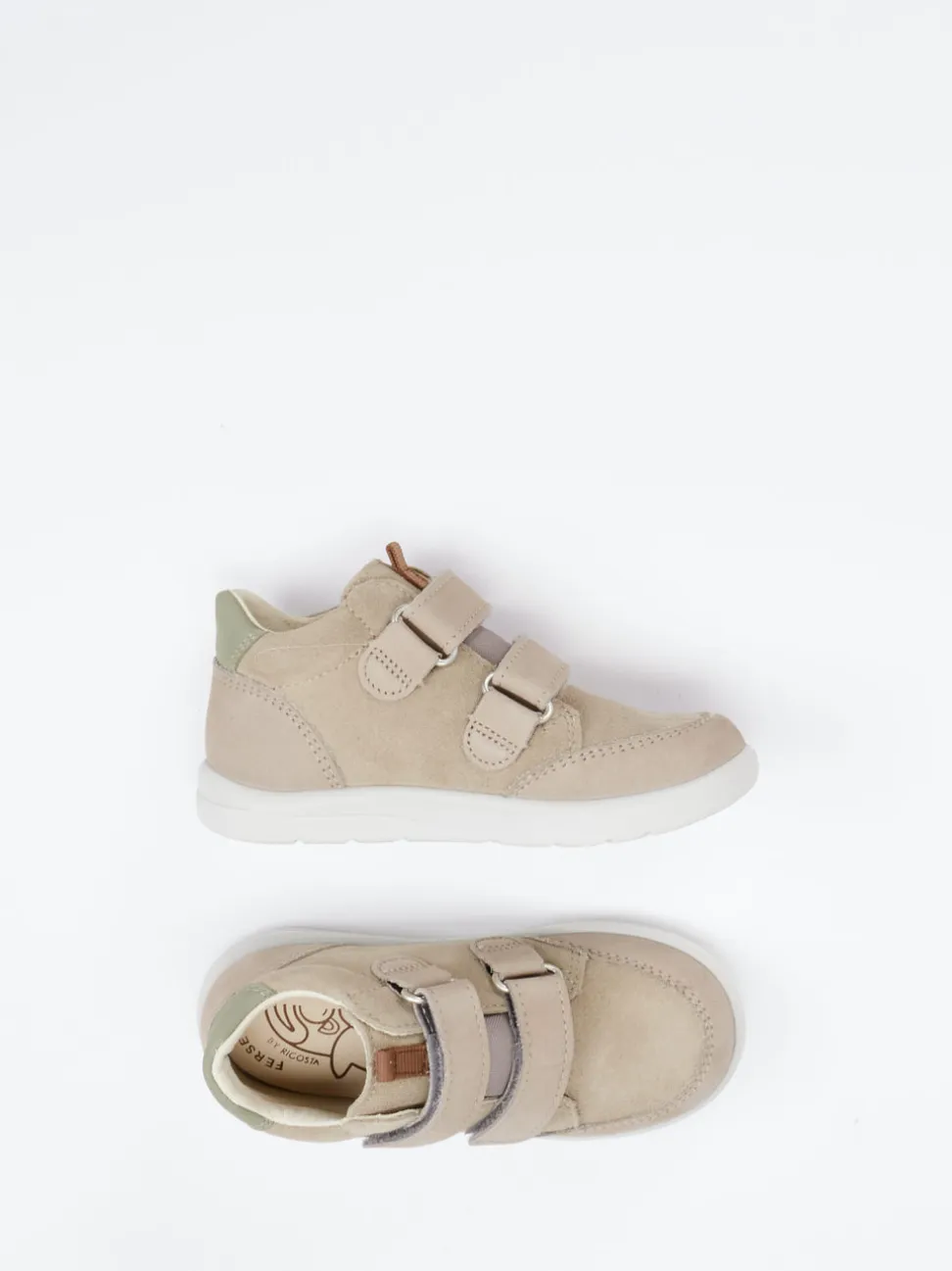 Ricosta – Klett-Sneaker aus Veloursleder taupe