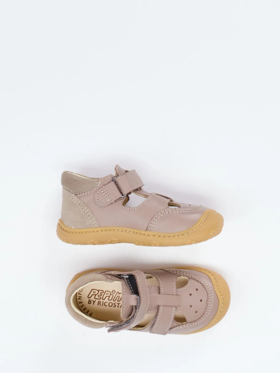 Ricosta – Lauflernsandalen aus Nubukleder taupe
