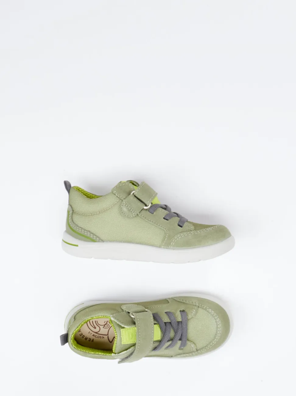 Ricosta – Lauflernschuhe aus Veloursleder olivgrün