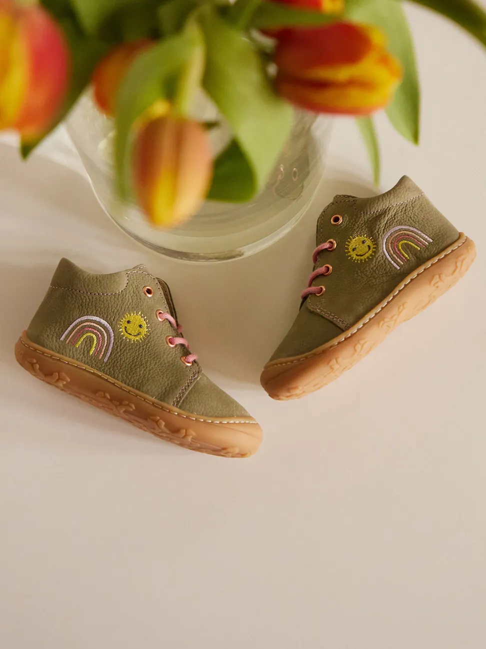 Ricosta – Lauflernschuhe aus Nubukleder olivgrün
