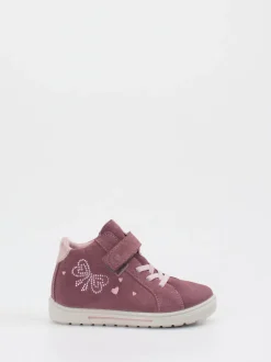 Ricosta – Mid-Cut Sneaker aus Veloursleder Altrosa