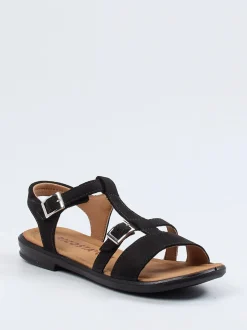 Ricosta – Riemchensandalen aus Nubukleder schwarz