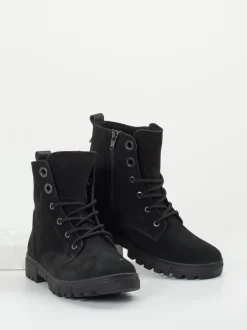 Ricosta – Schnürboots aus Veloursleder schwarz