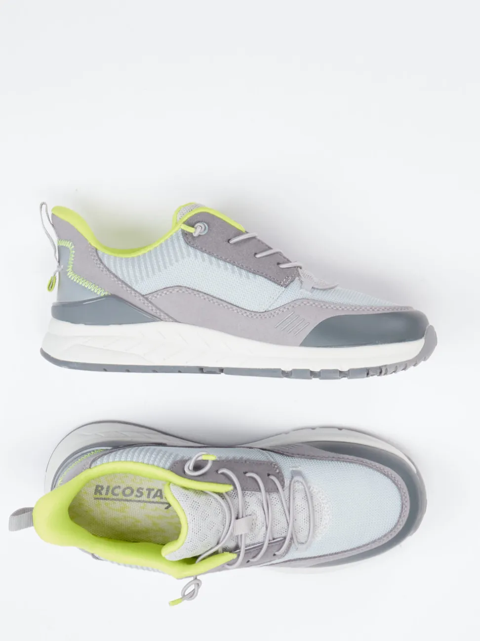 Ricosta – Sneaker aus Veloursleder und Mesh grau