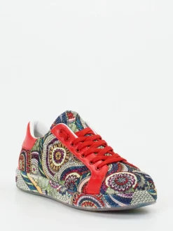 Rise – Low-Top Sneaker aus Textil und Glattleder rot