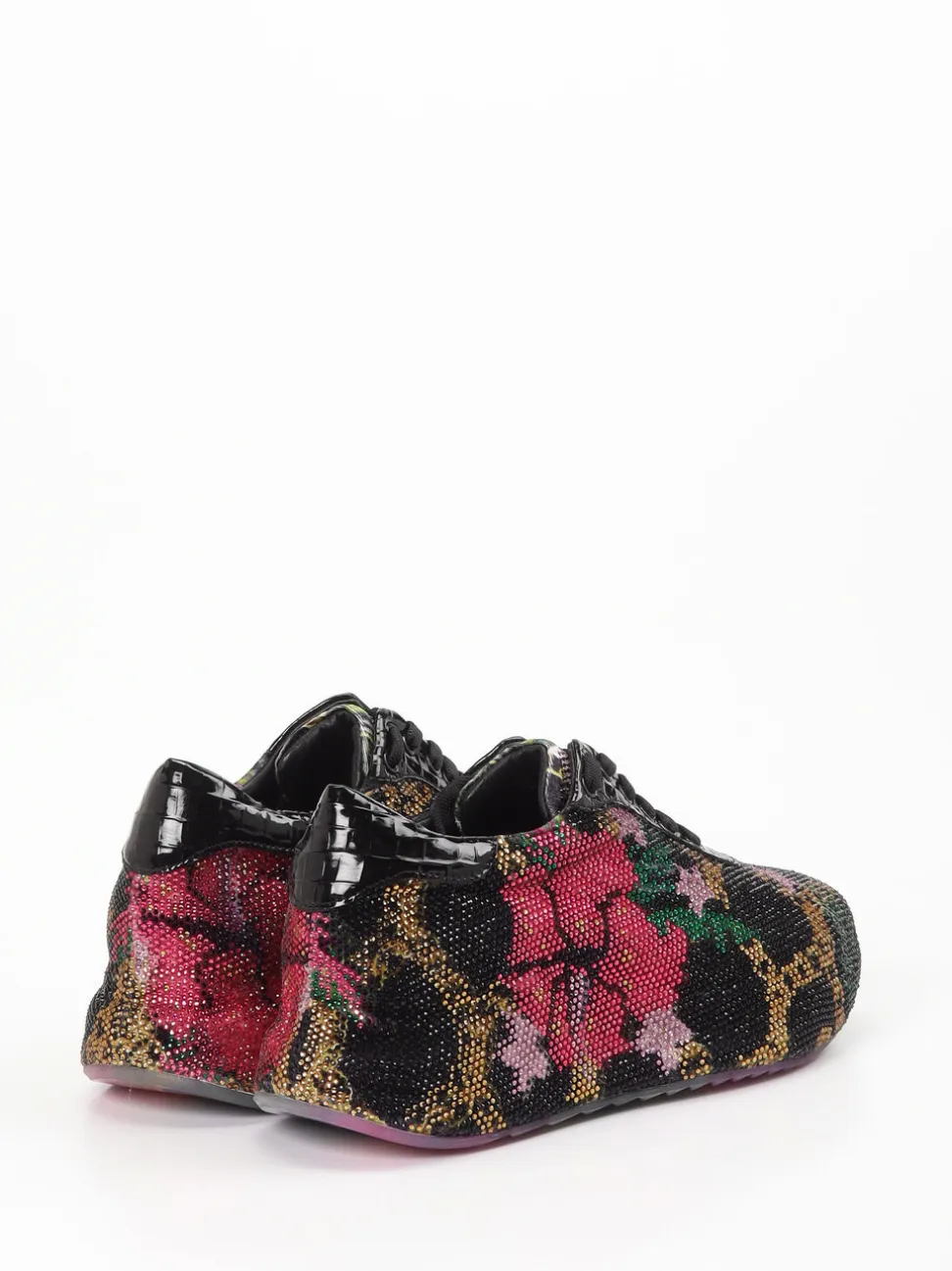 Rise – Low-Top Sneaker aus Textil mit Strassbesatz