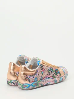 Rise – Sneaker aus Metallic mit Strass und Print