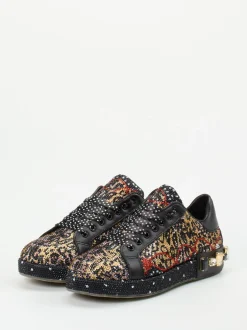 Rise – Sneaker aus Metallicleder mit Animalprint