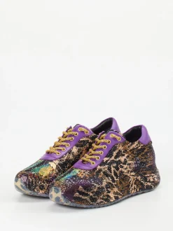 Rise – Sneaker aus Metallic mit Pailletten Violett