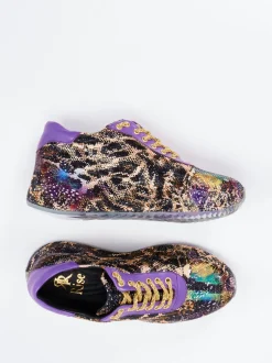 Rise – Sneaker aus Metallic mit Pailletten Violett