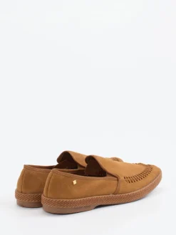 Rivieras – Mokassin-Slipper aus Veloursleder braun