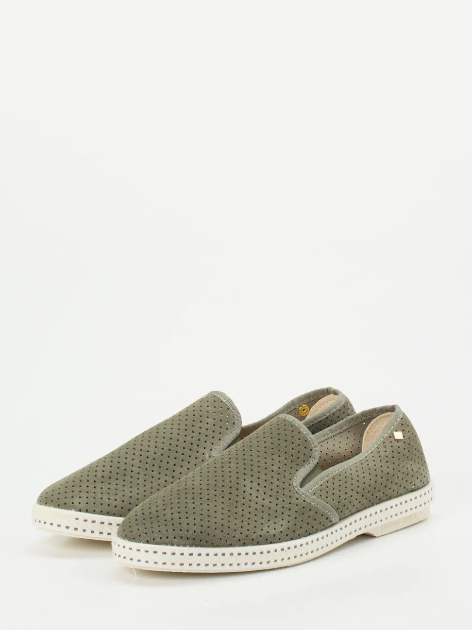 Rivieras – Slip-On aus Veloursleder olivgrün