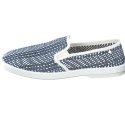 Rivieras – Slipper aus Flechtleder Dunkelblau