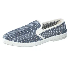 Rivieras – Slipper aus Flechtleder Dunkelblau