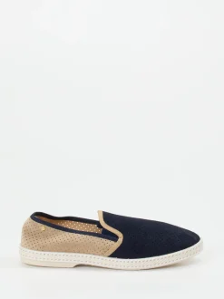 Rivieras – Slipper aus Veloursleder Dunkelblau