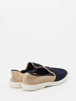 Rivieras – Slipper aus Veloursleder Dunkelblau
