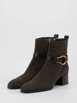 Roberto Festa X Zumnorde – Stiefeletten aus Veloursleder Dunkeloliv
