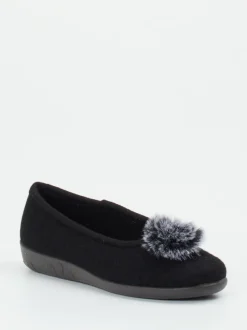 Rohde – Ballerina-Hausschuh aus Filz schwarz