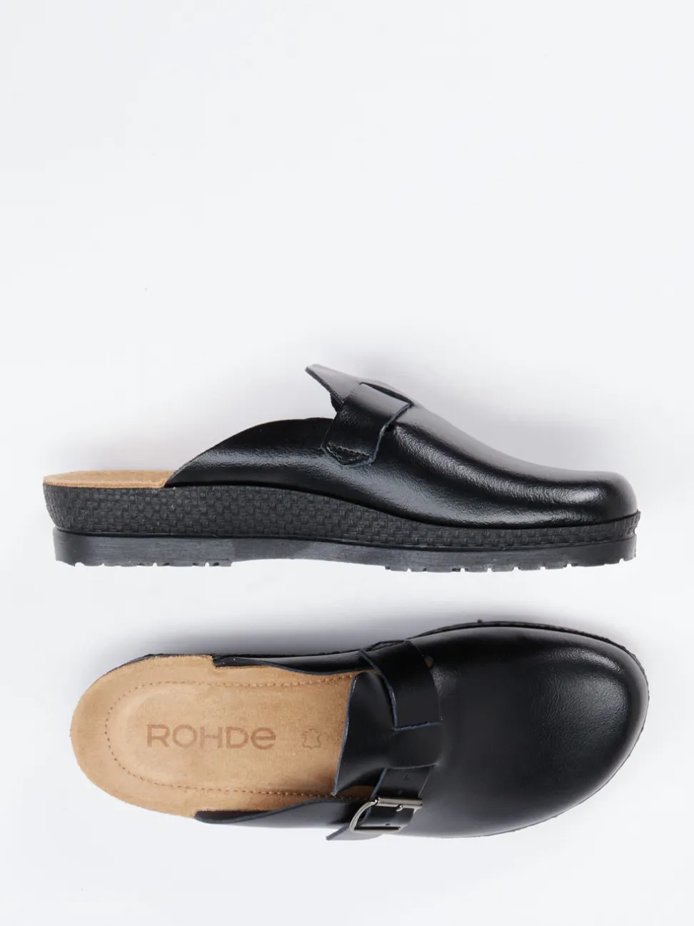 Rohde – Clogs aus Kalbleder in Schwarz
