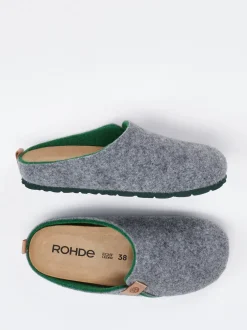 Rohde – Hausschuh-Clog aus Wollfilz in Grau