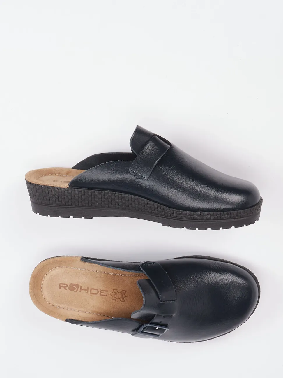 Rohde – Komfort-Clogs aus Kalbleder in Blau