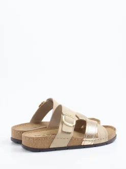 Rohde – Komfort-Pantolette aus Veloursleder beige