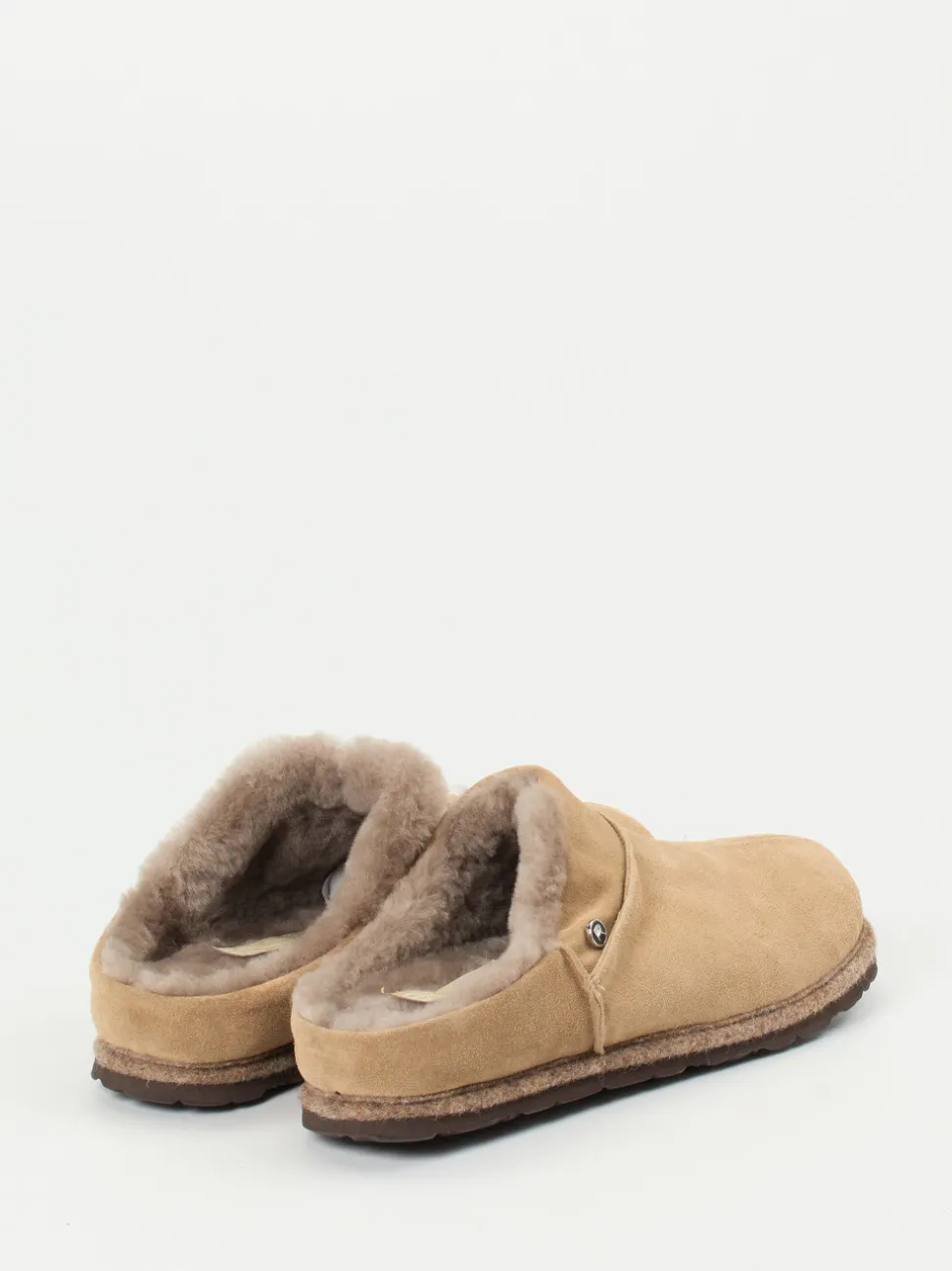 Rohde – Lammfell-Hausschuh aus Veloursleder sandbeige