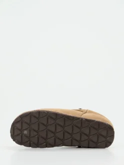 Rohde – Lammfell-Hausschuh aus Veloursleder sandbeige