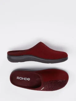 Rohde – Pantoffel aus Textil mit Pailletten Bordeaux