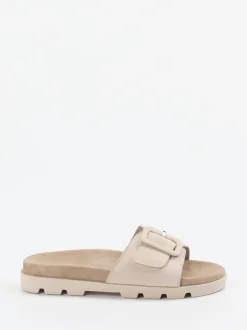 Rohde – Pantolette aus Veloursleder beige