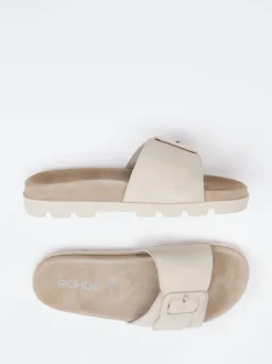 Rohde – Pantolette aus Veloursleder beige
