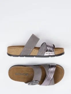 Rohde – Pantolette aus Veloursleder in Graumauve