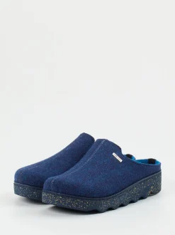 Rohde – Pantoletten aus Filz in Marineblau