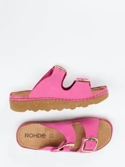 Rohde – Pantoletten aus Nubukleder in Fuchsia