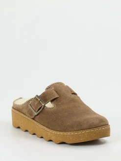 Rohde – Pantoletten aus Veloursleder sandbraun
