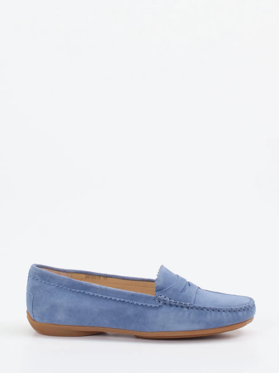 Sí – Loafer aus Veloursleder in Jeansblau