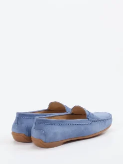 Sí – Loafer aus Veloursleder in Jeansblau