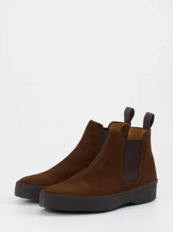 Sanders And Sanders – Chelsea Boots aus Veloursleder Braun