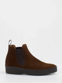 Sanders And Sanders – Chelsea Boots aus Veloursleder Braun