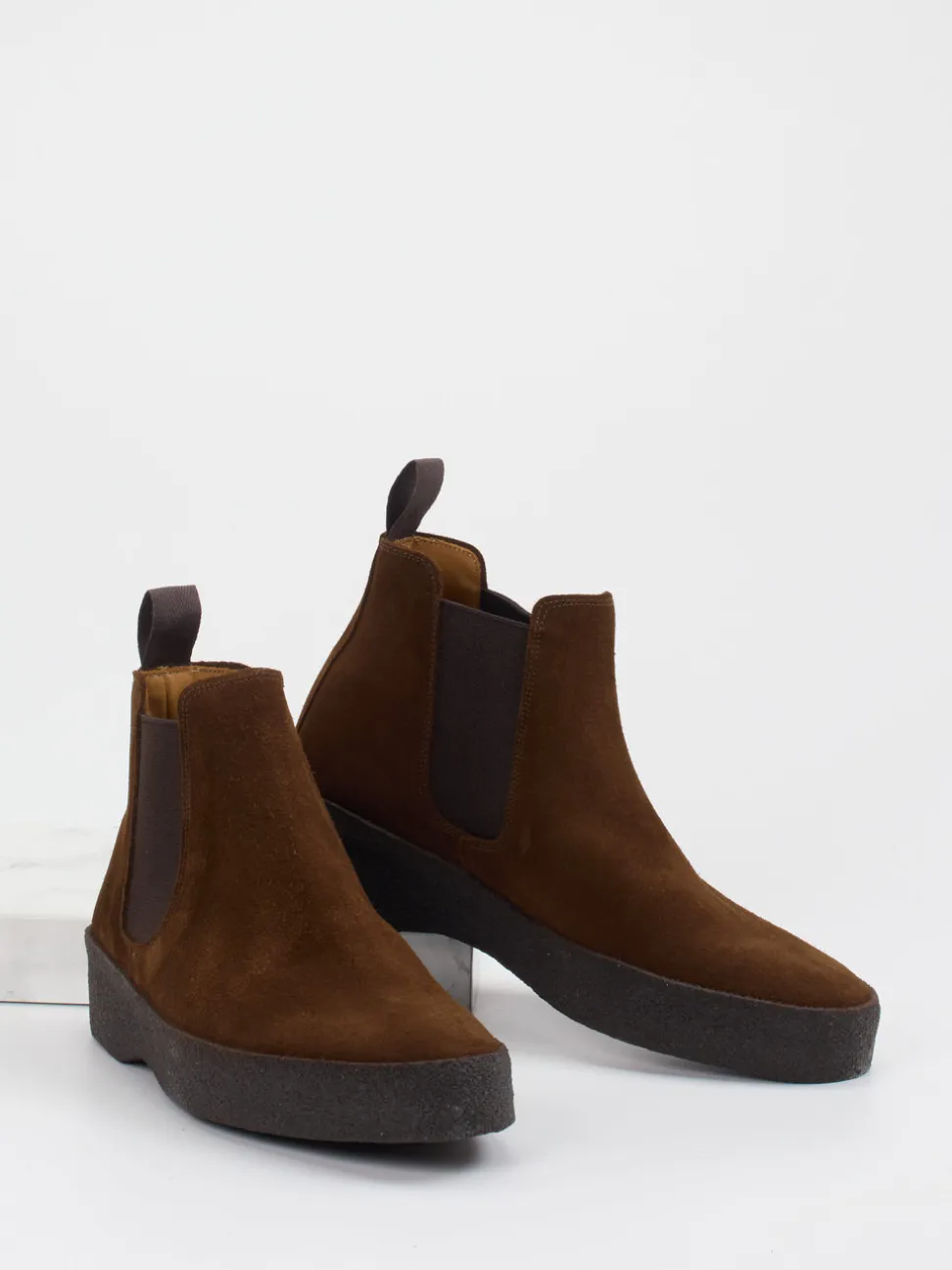 Sanders And Sanders – Chelsea Boots aus Veloursleder Braun