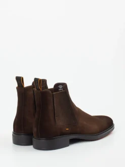 Santoni – Chelsea Boots aus Veloursleder Dunkelbraun