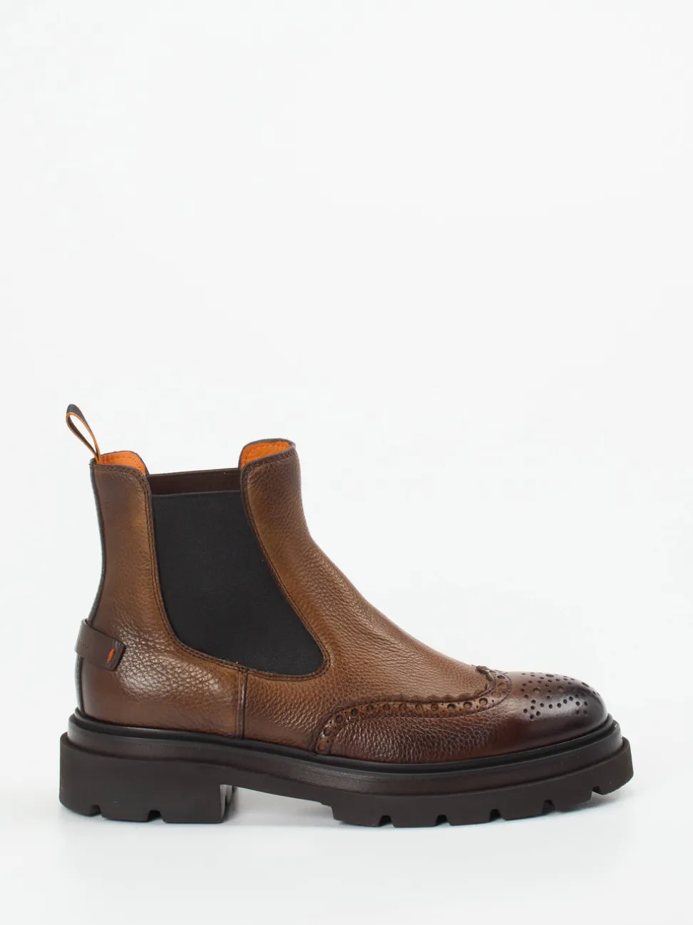 Santoni – Chelsea Boots aus Hirschleder Braun